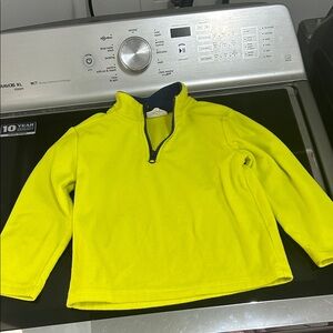 Boys 3T quarter zip half zip sweater jacket top lime green fluorescent neon